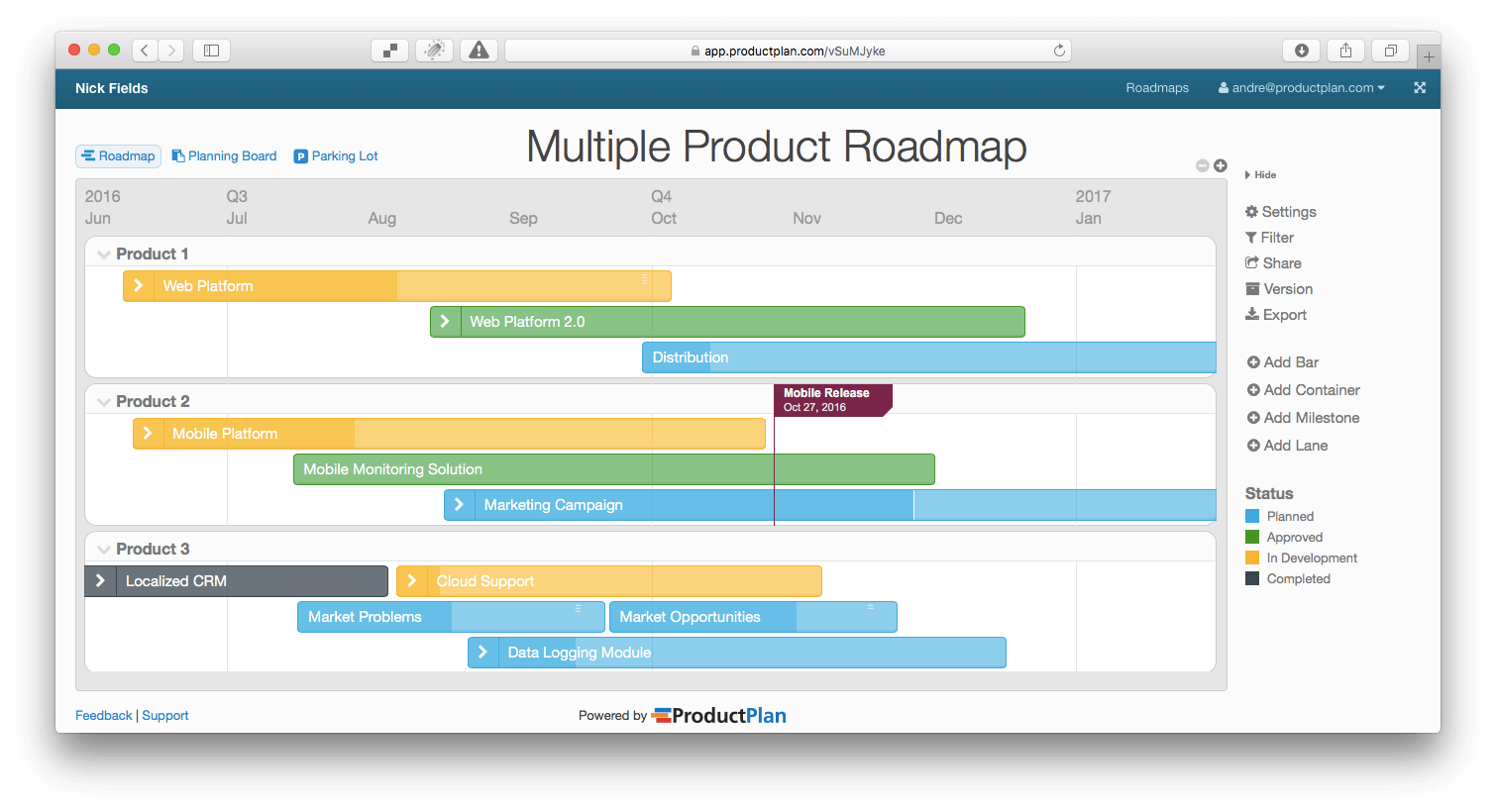 product roadmap template ppt