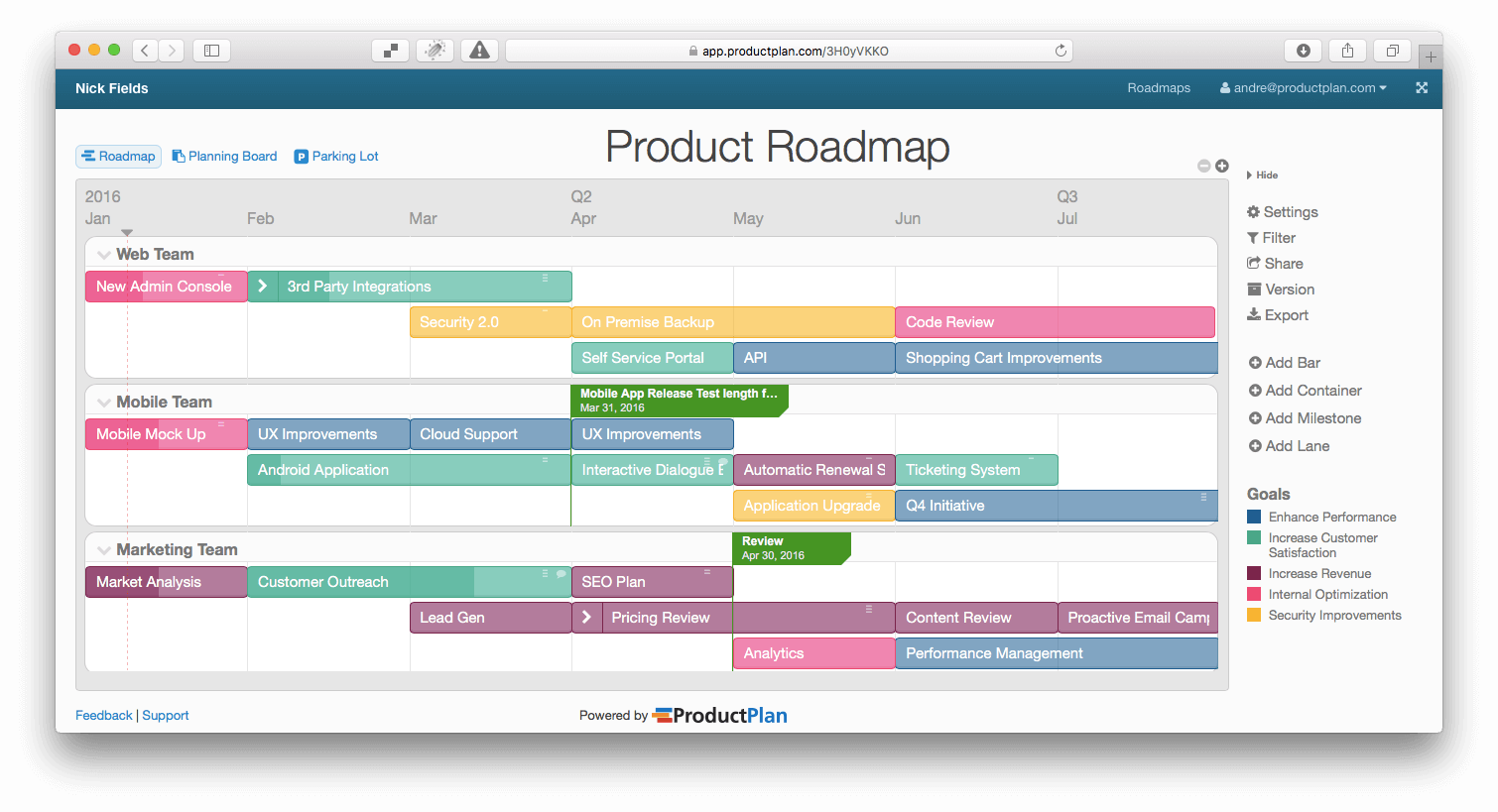 ms project roadmap