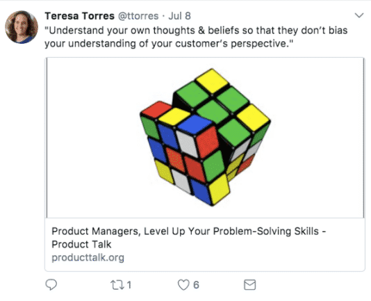Teresa Torres Tweet